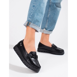 Mocasini de dama negre pe platforma negru Mocasini de dama negre pe platforma negru