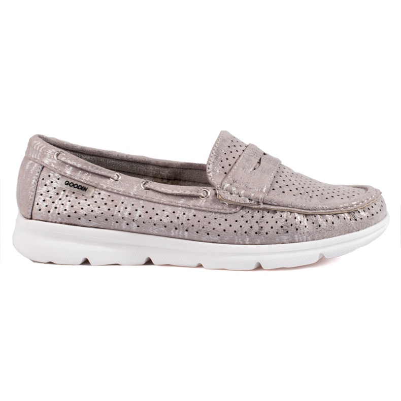 Mocasini Shelovet gri din piele intoarsa de dama