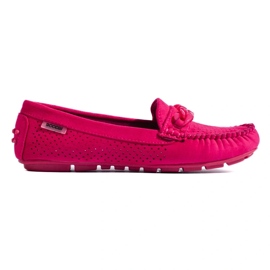 Mocasini Shelovet roz din piele intoarsa ajurata pentru femei Mocasini Shelovet roz din piele intoarsa ajurata pentru femei