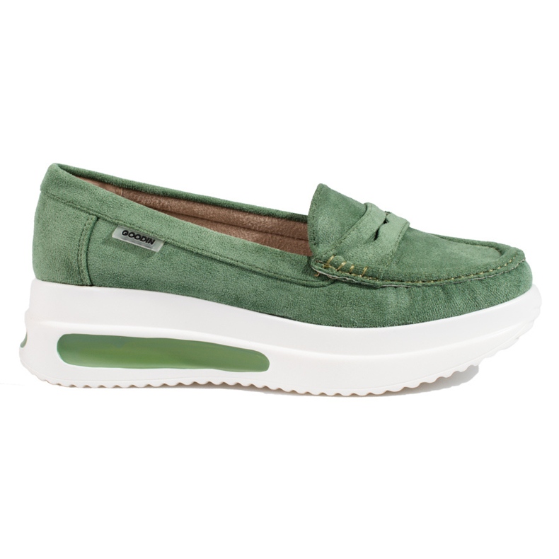 Mocasini Shelovet verzi de dama cu talpa groasa verde