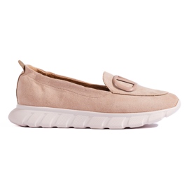 Mocasini de dama din piele intoarsa pe platforma Vinceza bej Mocasini de dama din piele intoarsa pe platforma Vinceza bej