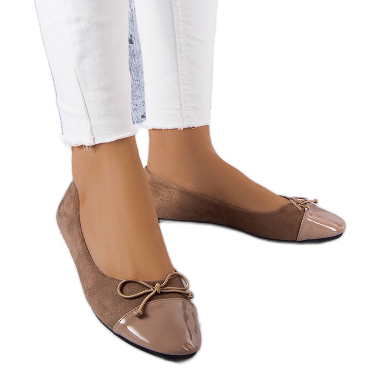 Balerini Simard moka cu vârf lacuit gri