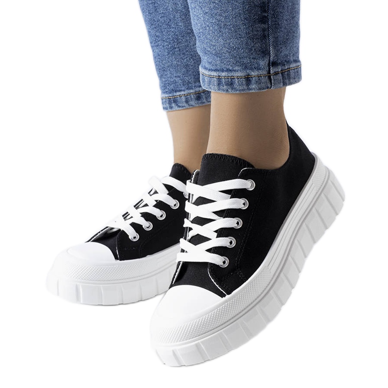 Tenisi negri Bellemare cu platformă negru Tenisi negri Bellemare cu platformă negru