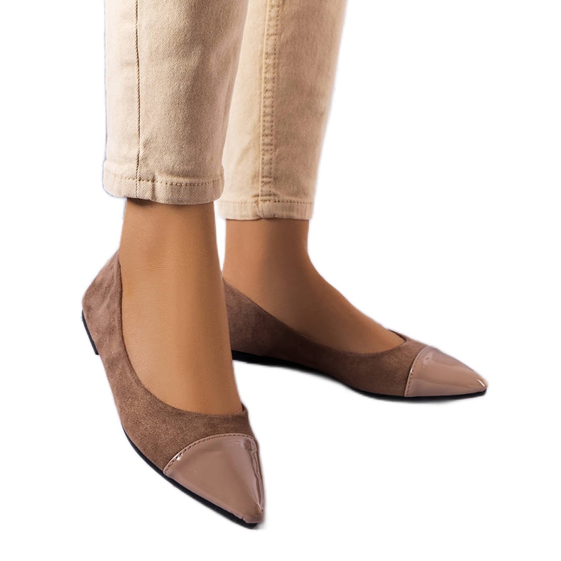 Pantofi lavete maro de la Thibault bej