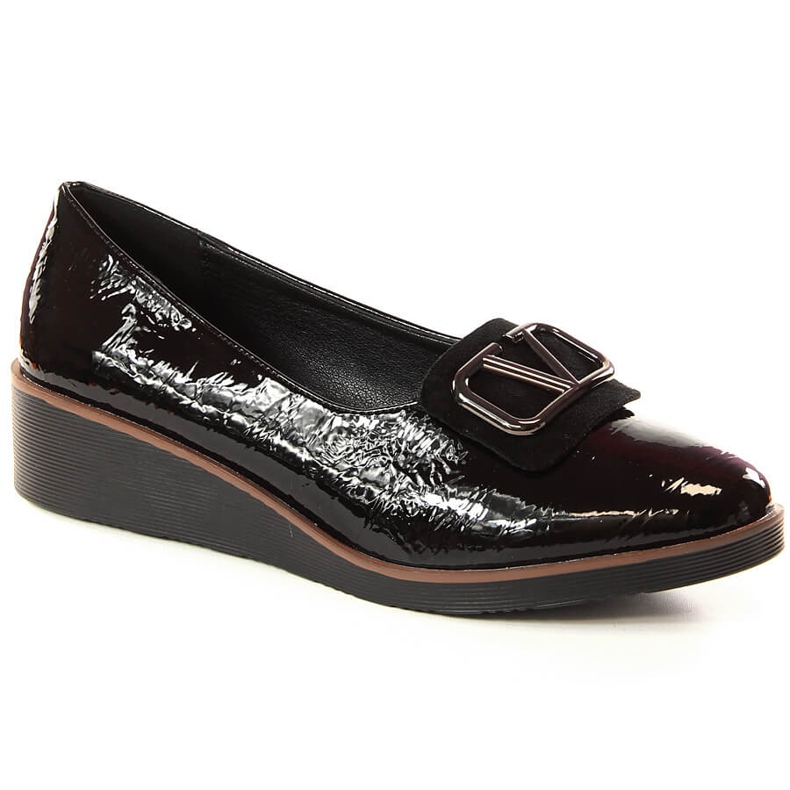 Pantofi de damă cu pană lăcuți negri Jezzi RMR2265-3 negru