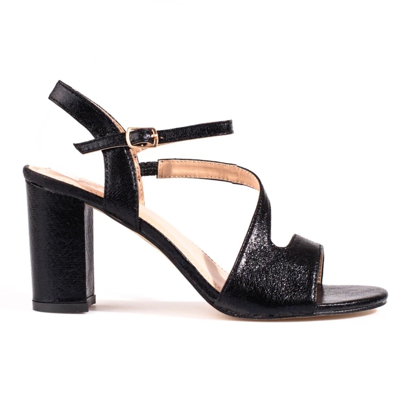 Sandale de dama elegante Shelovet negre pe post negru