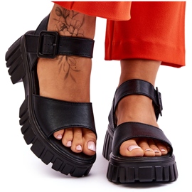 Vinceza Sandale plate de damă din piele Black Dean negru Vinceza Sandale plate de damă din piele Black Dean negru
