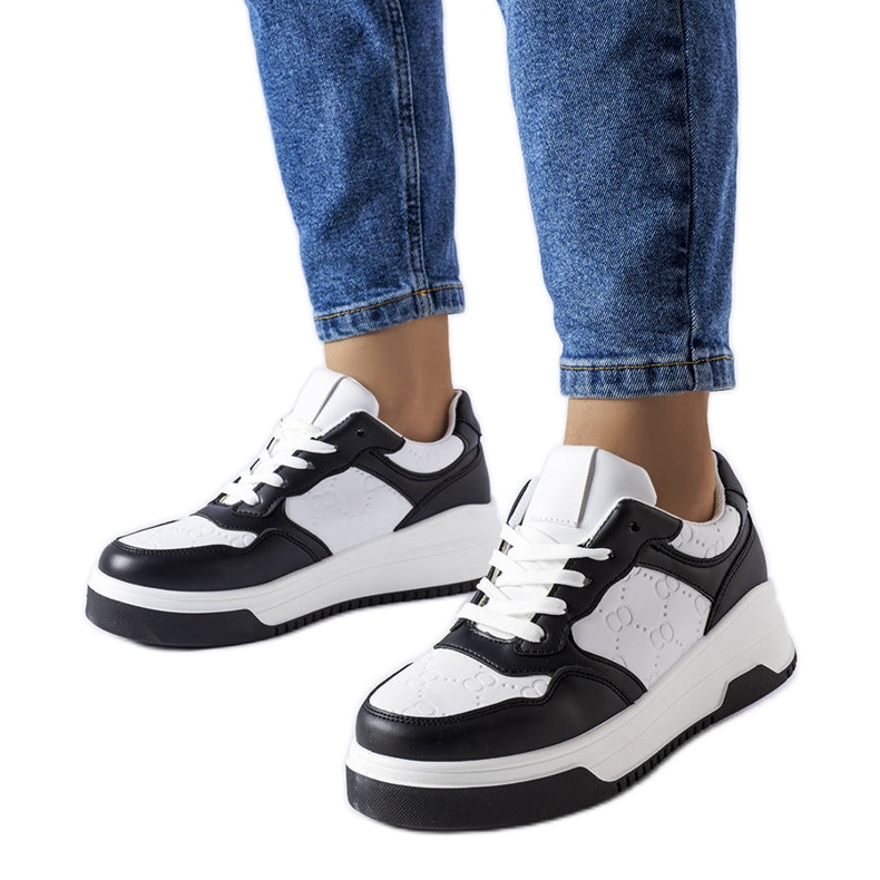 Adidași negri decorați cu imprimare Paré negru