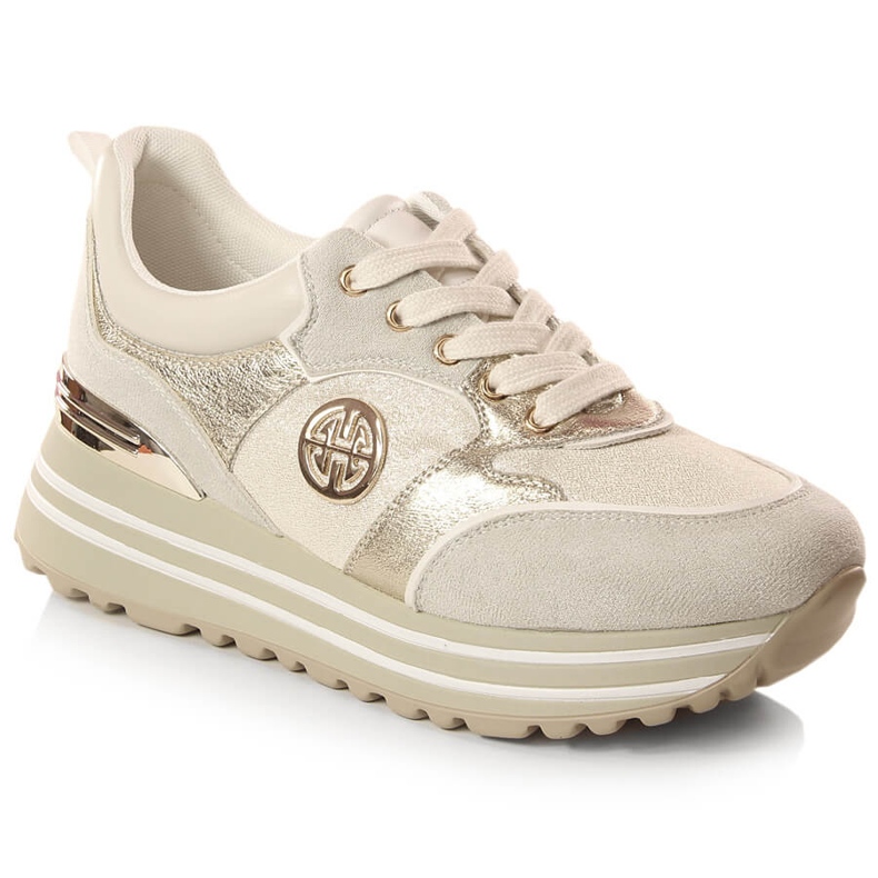 Pantofi sport de damă pe platforma aurie Potocki SZ12025 de aur