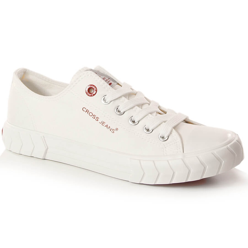 Pantofi sport albi cu șireturi Cross Jeans LL2R4052C