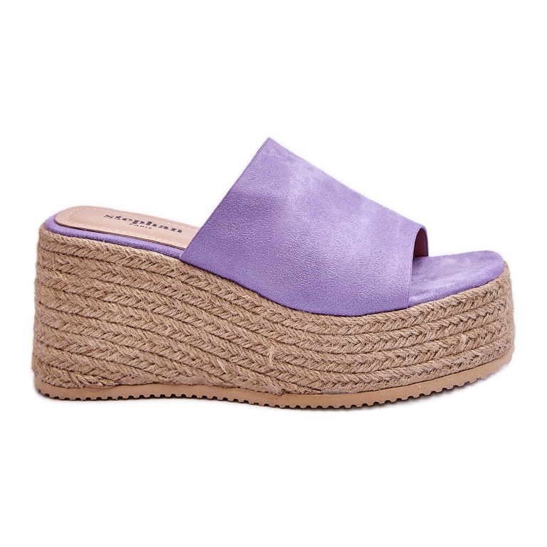FS1 Papuci cu pană și platformă pentru femei violet Ysabel