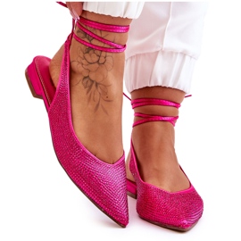 Balerini Legați Cu Strasuri Fuchsia Mavis roz