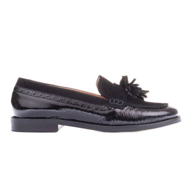 Marco Shoes Mocasini cu franjuri decorative negru Marco Shoes Mocasini cu franjuri decorative negru