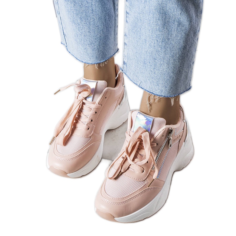 Tenisi Stacey roz cu pană