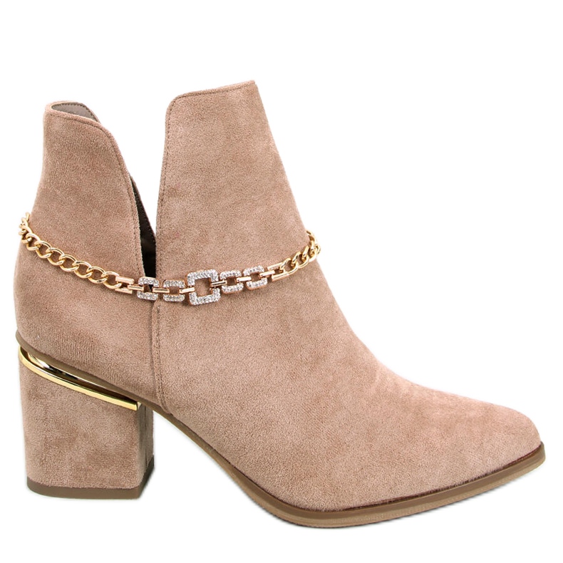 BM Cizme cu toc de primăvară Virginia Khaki bej BM Cizme cu toc de primăvară Virginia Khaki bej