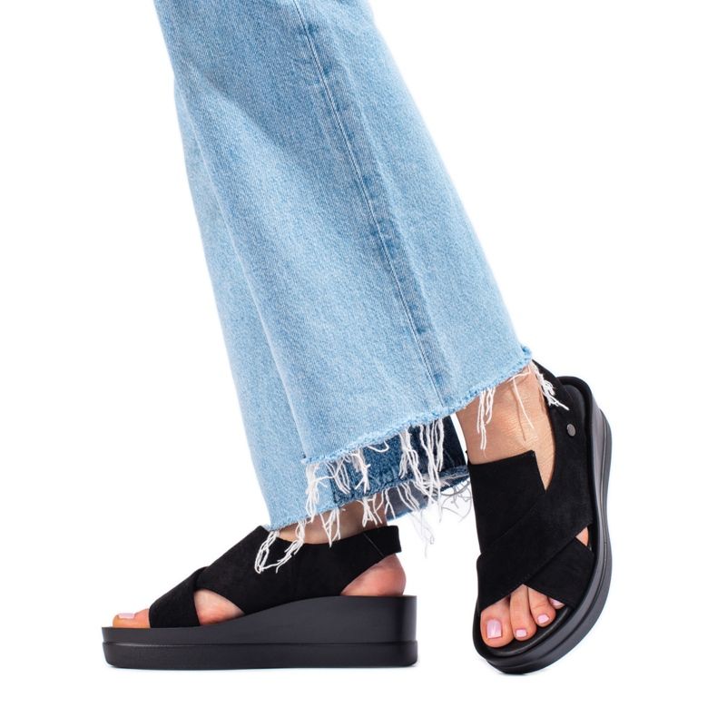 Sandale de damă Shelovet negre cu pană negru