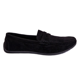Mocasini de piele intoarsa pentru barbati Black Mack negru