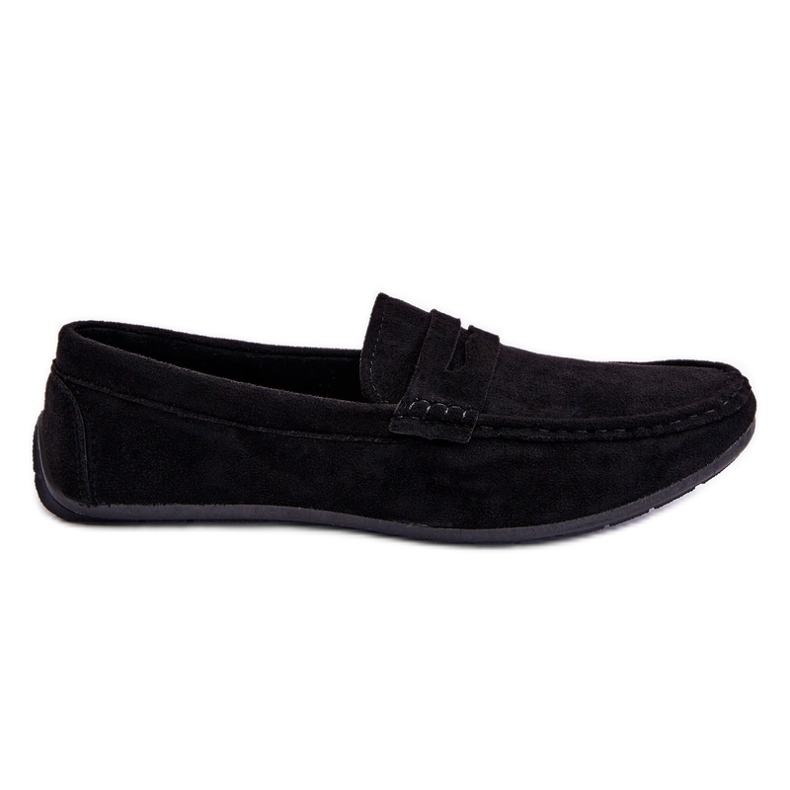 Mocasini de piele intoarsa pentru barbati Black Mack negru