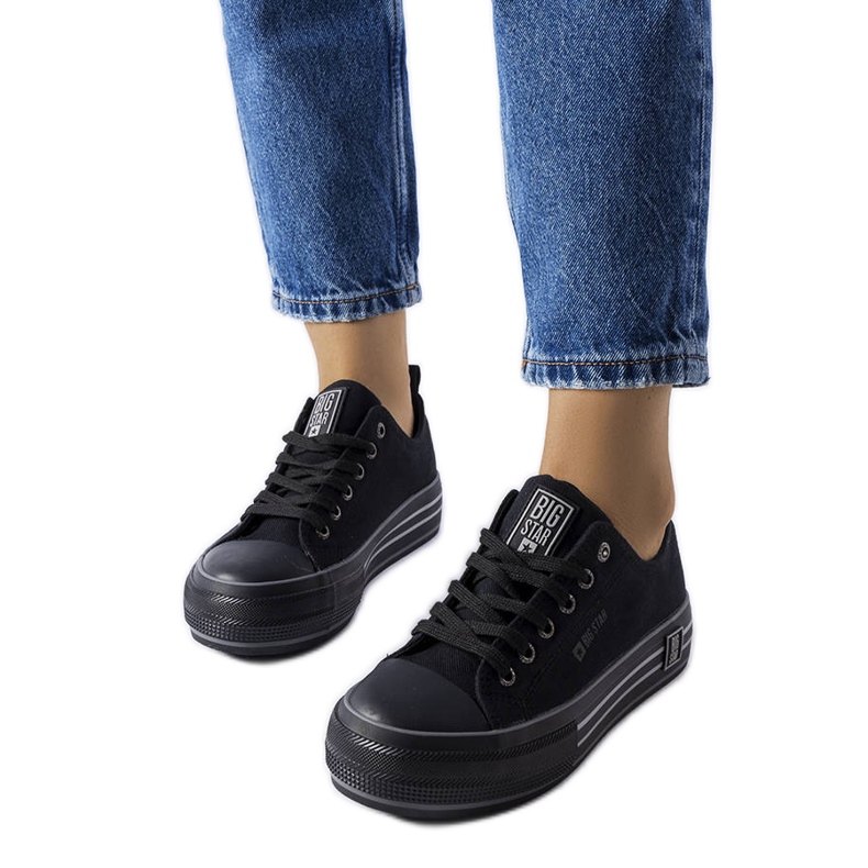 Tenisi negri cu platformă de la Big Star LL274184 negru