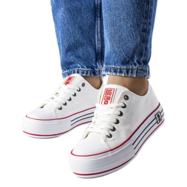 Tenisi albi pe platforma Big Star LL274180 Tenisi albi pe platforma Big Star LL274180