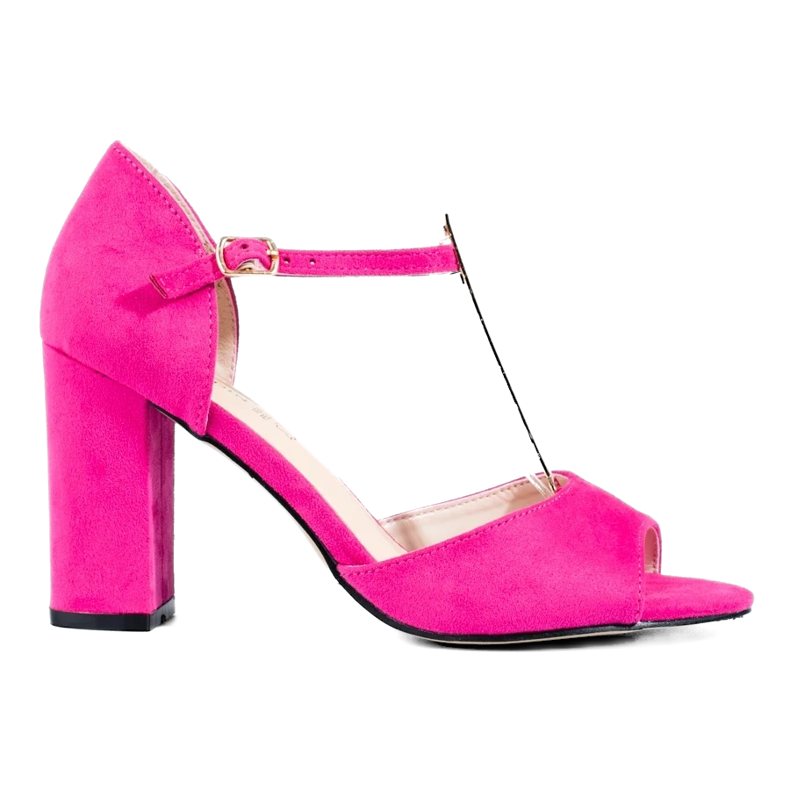 Sandale clasice de damă roz Shelovet cu toc înalt