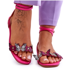 Sandale Dama Cu Fluturi Decorativi Fuchsia Jeane roz Sandale Dama Cu Fluturi Decorativi Fuchsia Jeane roz