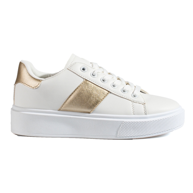 Tenisi albi de dama pe platforma Shelovet