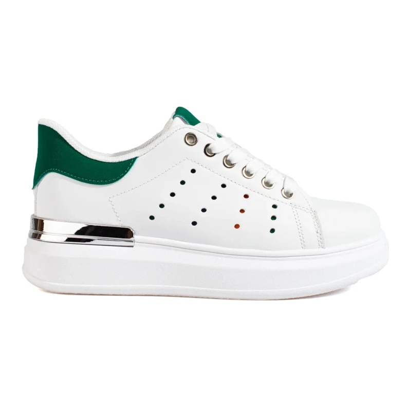 Adidasi Shelovet albi cu talpa groasa