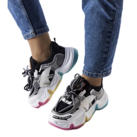 Tenisi negri din materiale mixte de la Grondin negru