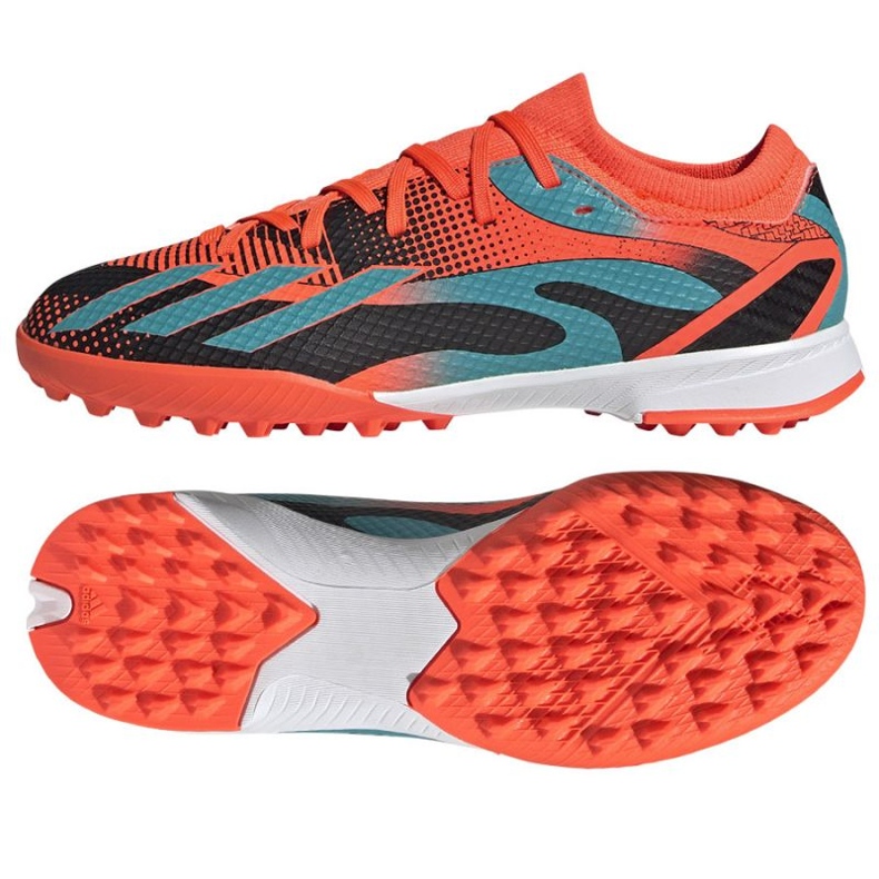 Pantofi de fotbal Adidas X Speedportal Messi.3 Tf Jr GZ5141 portocale portocale si rosii