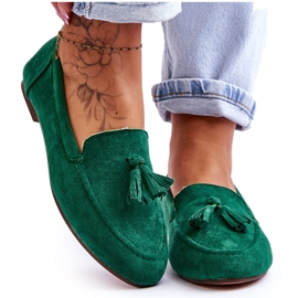 FB1 Mocasini clasici din piele intoarsa cu franjuri Verde Averil FB1 Mocasini clasici din piele intoarsa cu franjuri Verde Averil