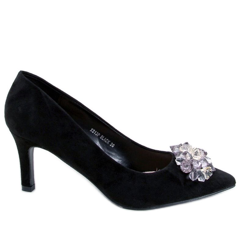 Seastar Breinne Capse din piele intoarsa neagra cu pietre negru