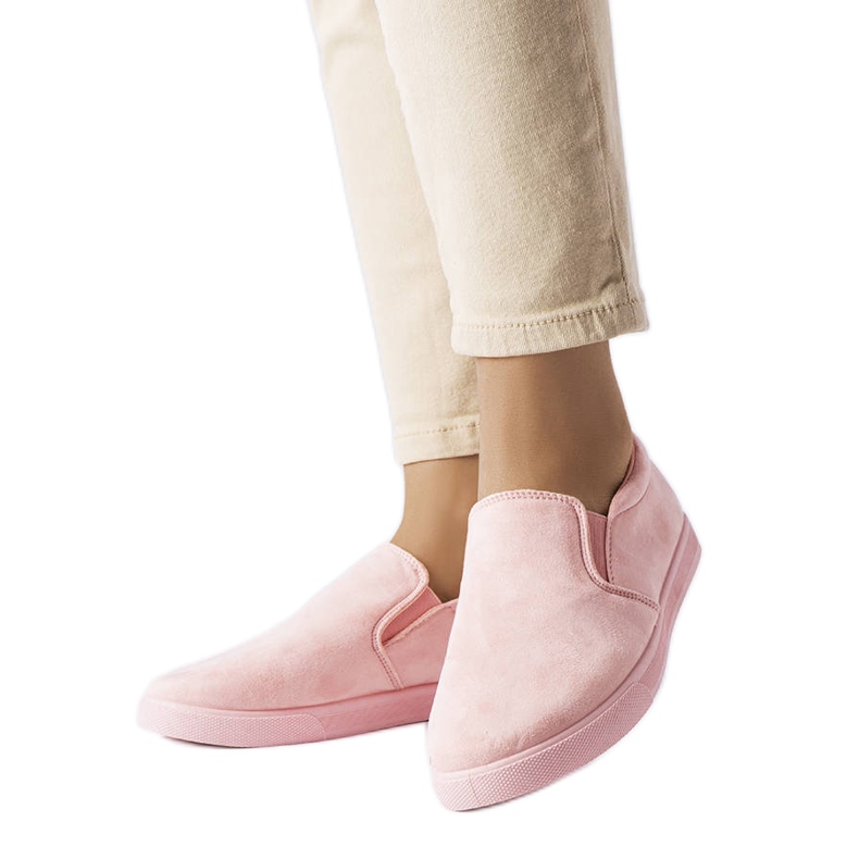 Tenisi roz din piele intoarsa ecologica de la Leroy Tenisi roz din piele intoarsa ecologica de la Leroy