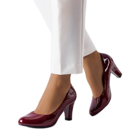 BM Pompi din piele lacuita burgundy de la Burkett roșu