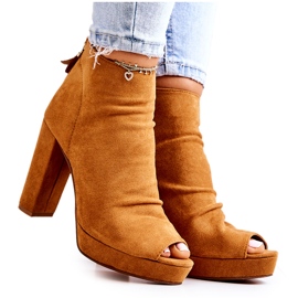 Sweet Shoes Cizme pe o bară cu vârfuri deschise Camel Adore portocale Sweet Shoes Cizme pe o bară cu vârfuri deschise Camel Adore portocale