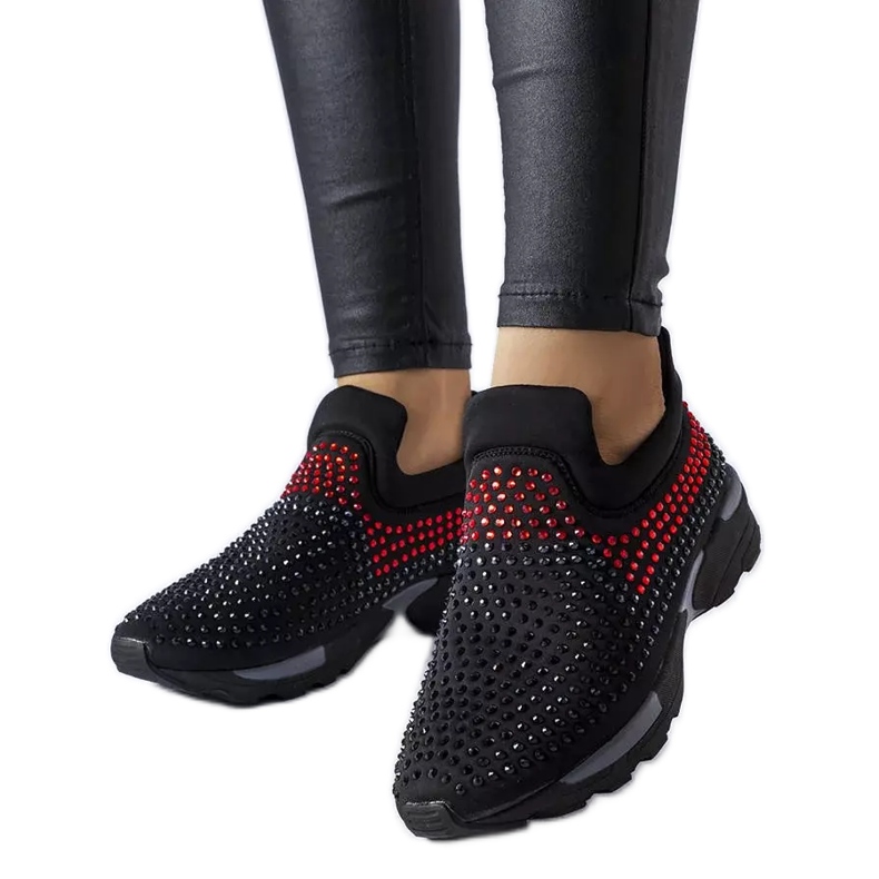 PA1 Adidasi negri decorati cu strasuri Berger negru