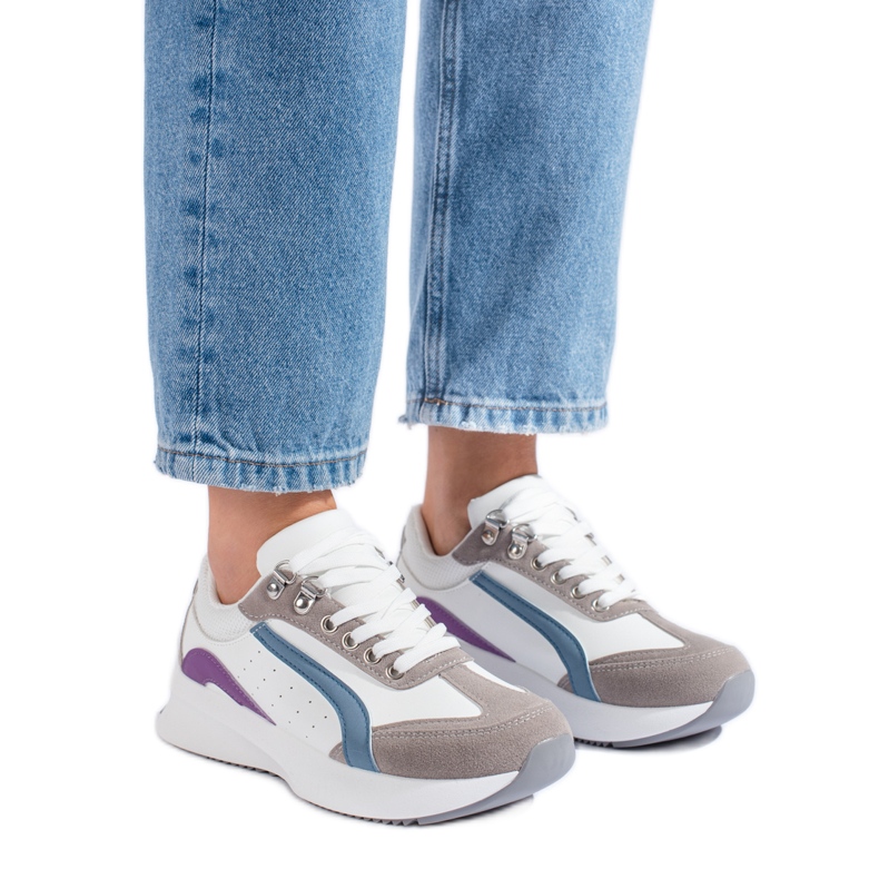 Tenisi multicolori Shelovet de dama alb Tenisi multicolori Shelovet de dama alb