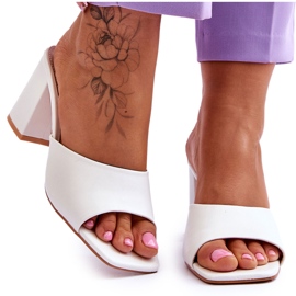 FJ1 Papuci de piele clasici de dama alb Loara FJ1 Papuci de piele clasici de dama alb Loara