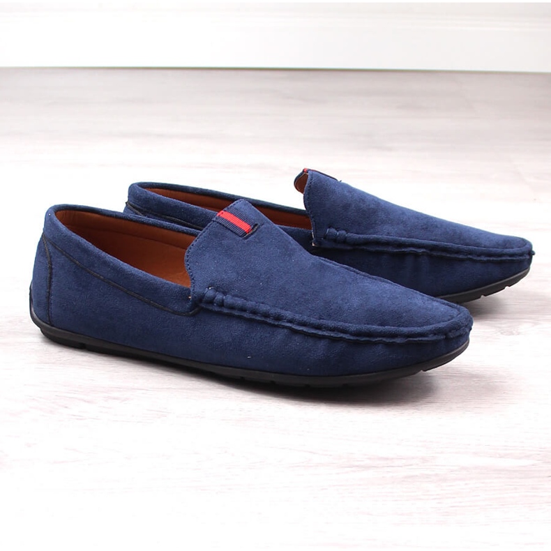 Mocasini pentru bărbați din piele de căprioară pantofi slip-on bleumarin McKeylor 2260 albastru