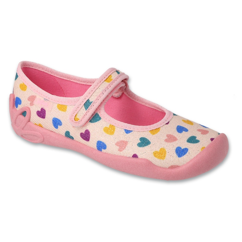 BEFADO PLODES POVSPERS CU VELCRO 114Y515 PINK cu inimi colorate roz