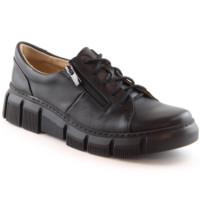 Pantofi de dama comozi din piele neagra Helios 413 negru
