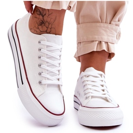 FB2 Pantofi de damă pe o platformă masivă White Ember alb FB2 Pantofi de damă pe o platformă masivă White Ember alb