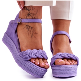 Sandale clasice din piele intoarsa Mov Denisse violet Sandale clasice din piele intoarsa Mov Denisse violet