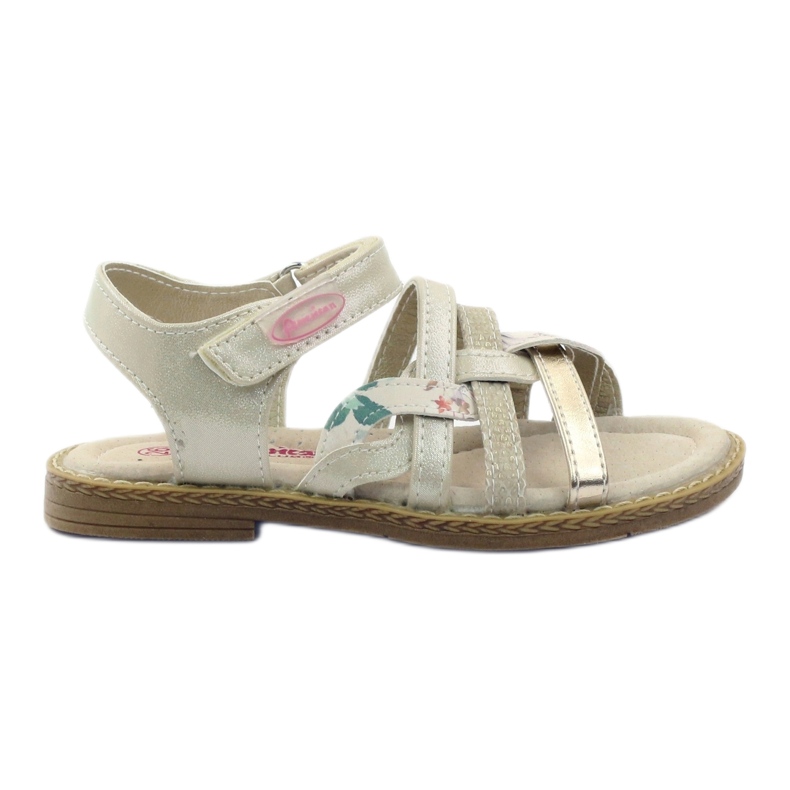 American Club Sandale americane Girls pentru Velcro 15079 bej/aur