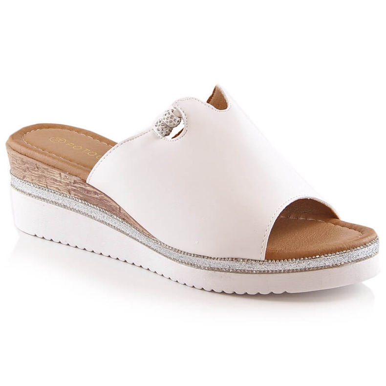 Papuci papuci albi de dama Potocki YQ21005 Papuci papuci albi de dama Potocki YQ21005