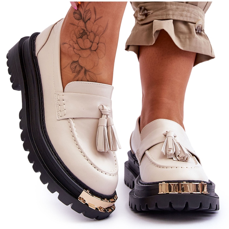 Lonisa Lonis Clasici Mocasini Cu Ciucuri Bej Lonisa Lonis Clasici Mocasini Cu Ciucuri Bej