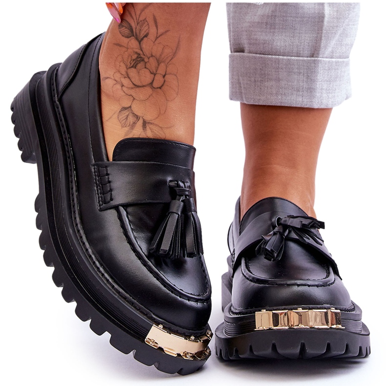 Lonisa Clasici Mocasini Cu Ciucuri Negri Lonisa negru