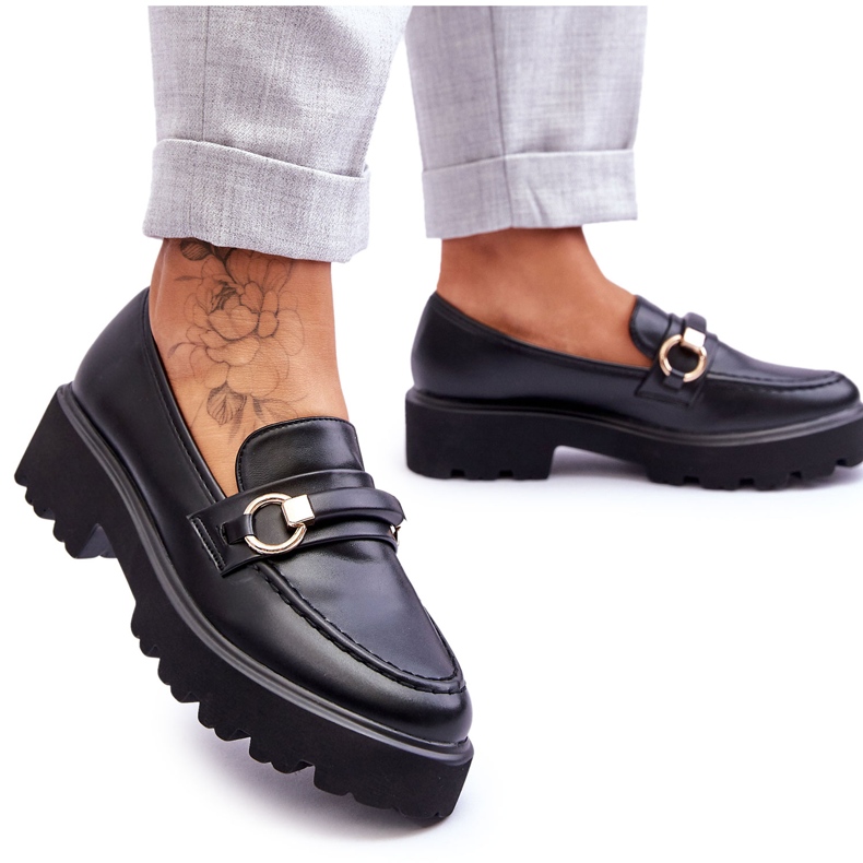 Mocasini de dama din piele negru Camerin