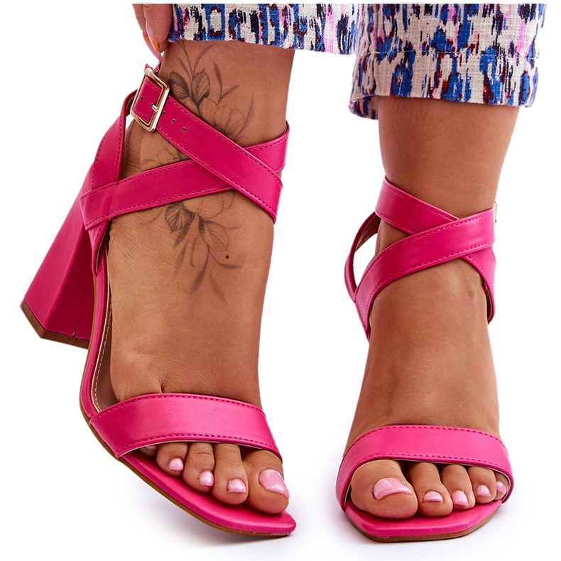 Sandale Elegante Fucsia Michele Pe Toc roz