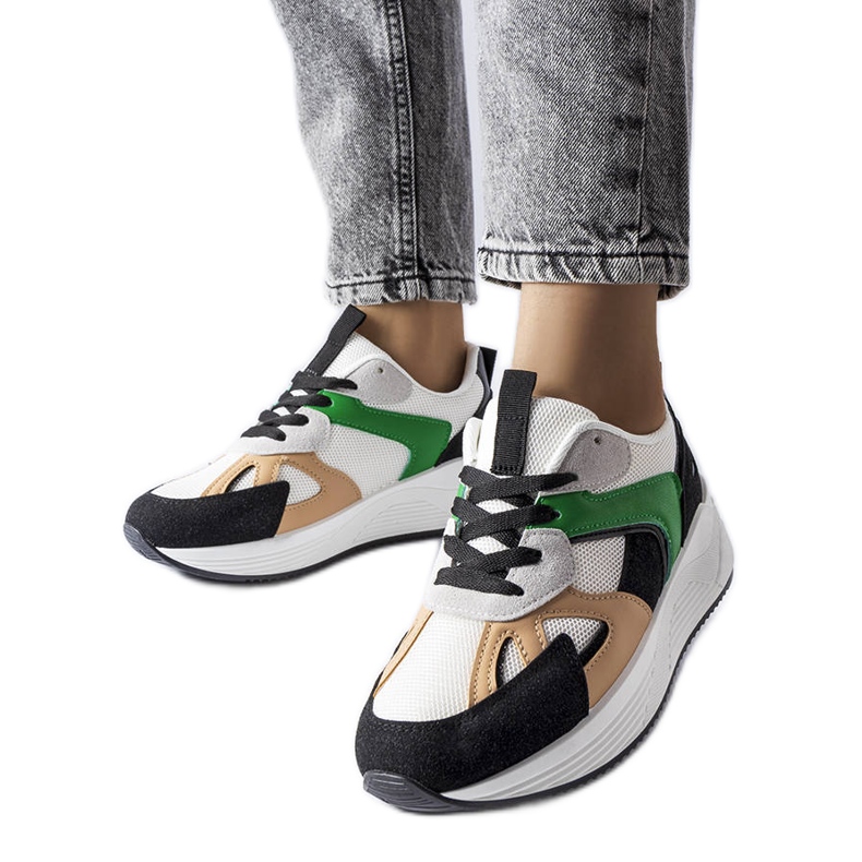 Tenisi negri din materiale mixte de la Riel alb